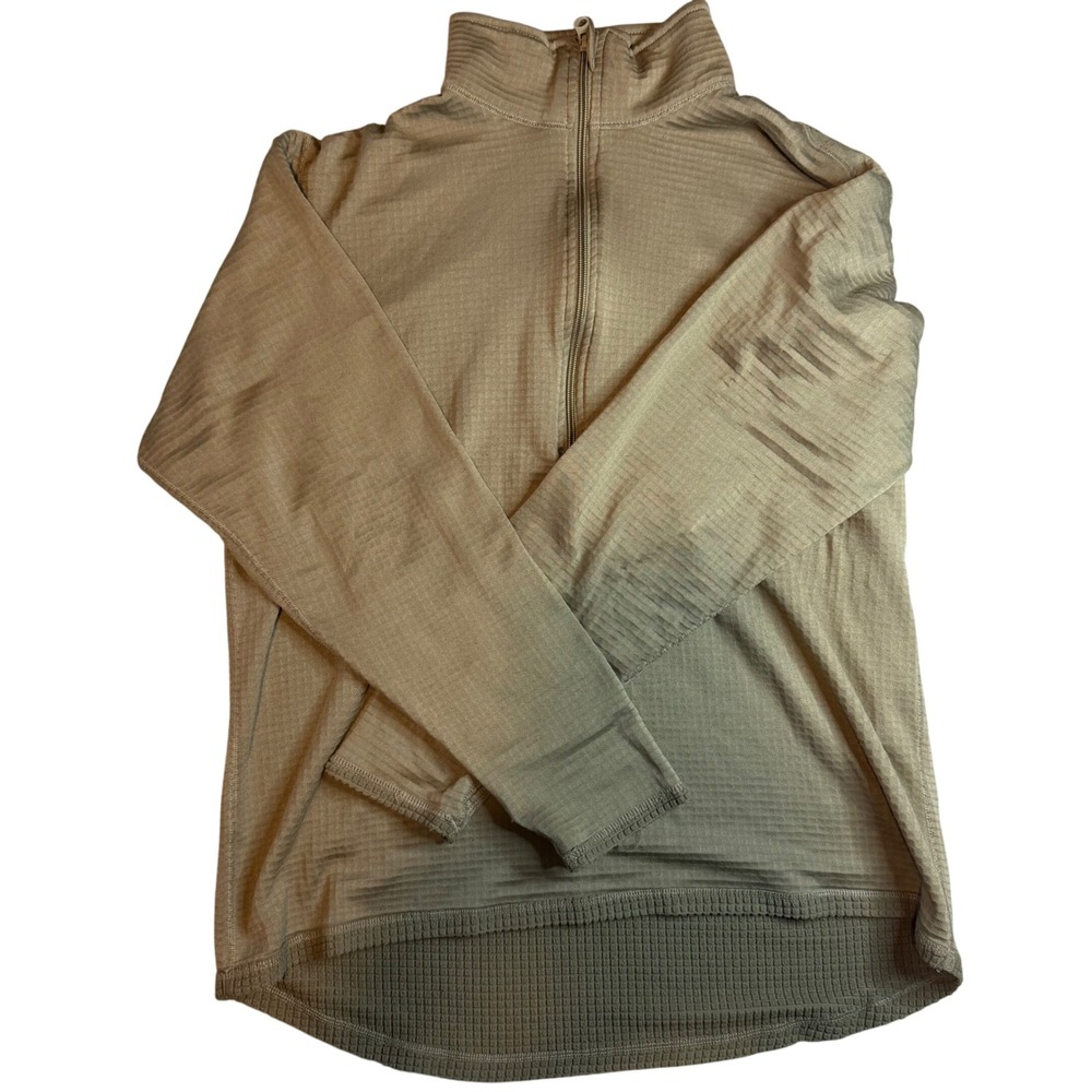 US Military ECWCS Gen III Level 2 Mid Weight Waffle Fleece Shirt Tan Large Long